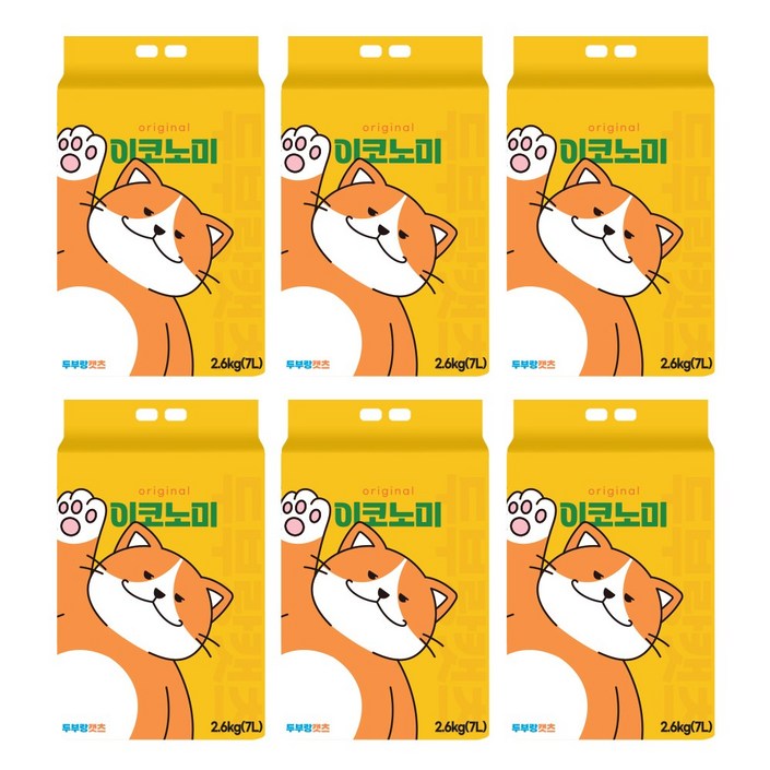 두부랑캣츠 이코노믹 오리지날 2.6kgx6개 고양이 모래 두부랑캣츠 이코노믹 오리지날 2.6kgx6개 고양이 모래