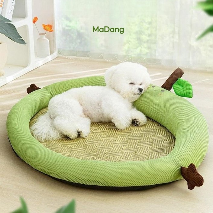 마당 강아지 고양이 쿨매트 과일방석 러블리컬러, 1개, 그린애플