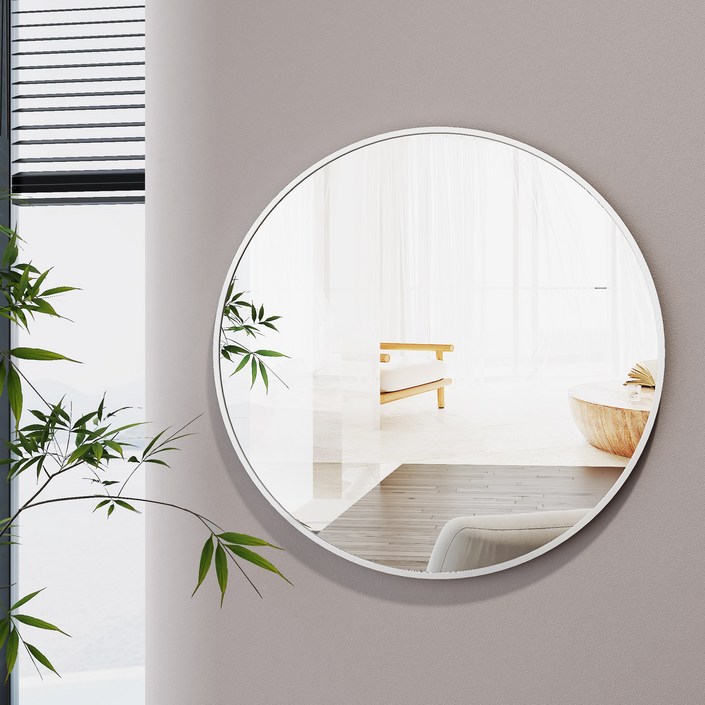 뷰티피크 화장대 거울 원형 벽걸이형 욕실거울, 골드75cm