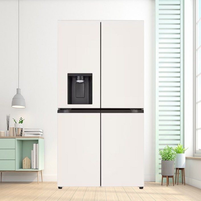 (LG전자) DIOS(디오스) 오브제컬렉션 STEM 얼음정수 4도어 냉장고 820L (베이지/베이지/J825MEE042)