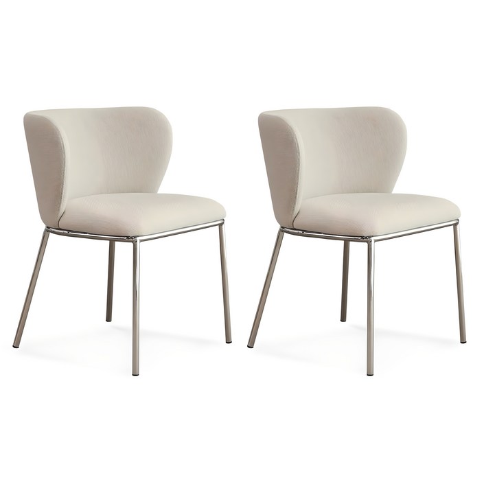 TJENNA 카페 인테리어 식탁 의자 2p, 오트밀실버무료배송 X 2개, 1세트