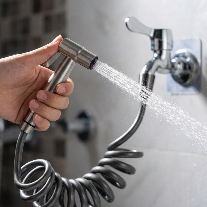 욕실스프레이건 욕실청소건 스텐건 베란다호스분사기 세트 2M