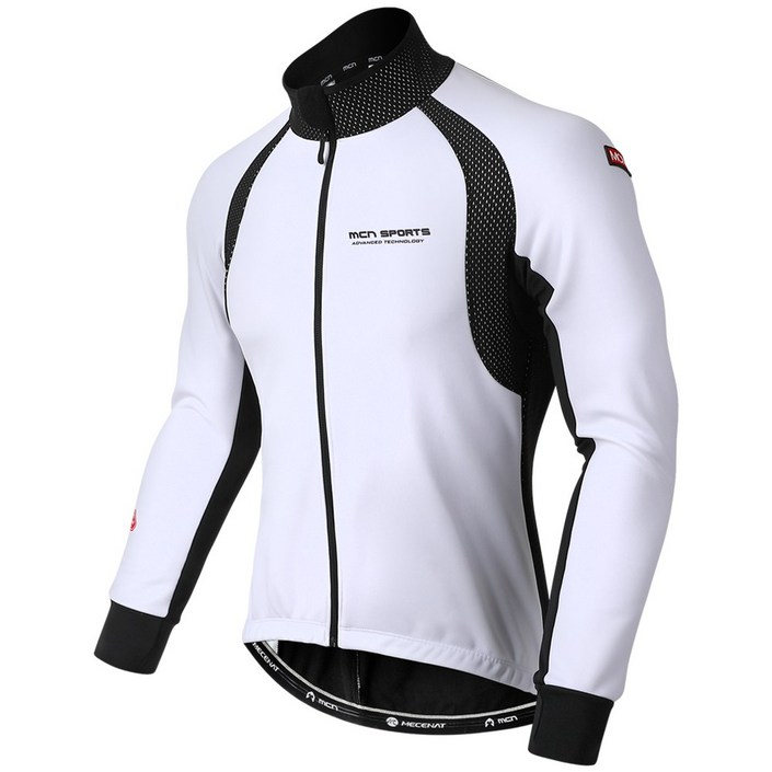 MCN 화이트 기모 방풍발수 윈터 자켓 자전거 의류 기능성 사이클 상의 방풍발수방한 세미루즈핏