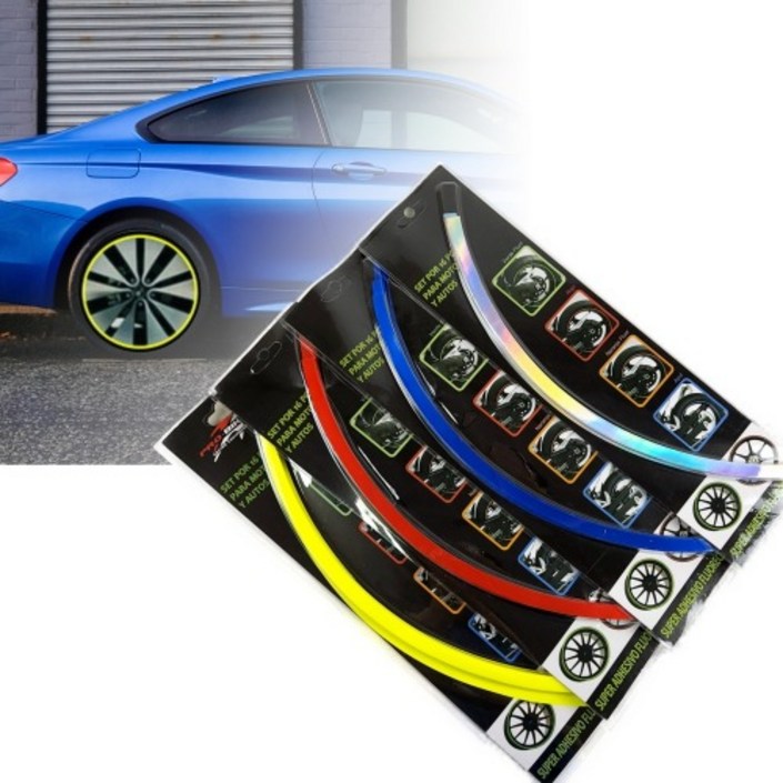 타이어 휠 스티커 장식 익스테리어 자동차 오토바이 자전거 안전 반사