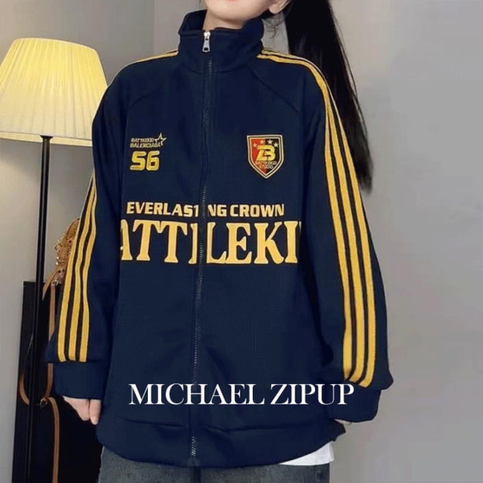 미카엘집업라인 배색 집업져지 집업 미카엘집업라인 배색 집업져지 집업