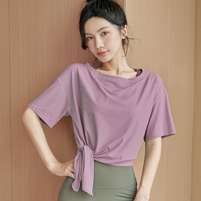 여름 기능성 루즈핏 드라이 요가 티셔츠
