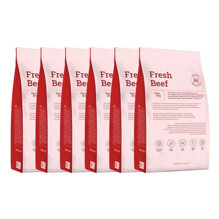 본아페티 플러스 강아지 소고기 수제사료 활력 종합 기능성 프리미엄 스팀사료, 소간, 1kg, 6개