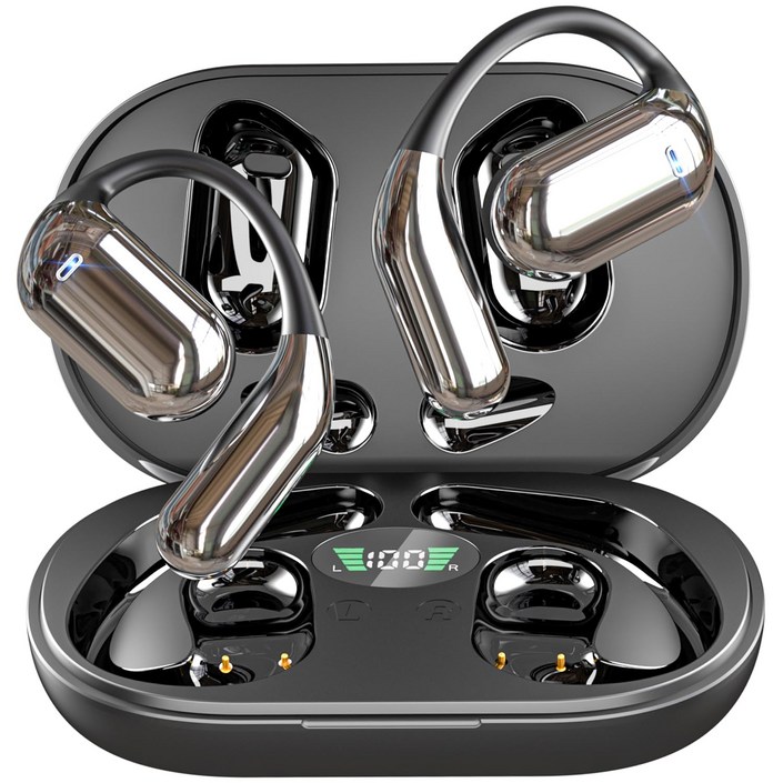 이어폰 5.4 이어폰, 무선 이어폰 Sport Over Earphones 내장 마이크, 이어폰 50H 재생 시간 이어폰 LED 디스플레이 충전 케이스, 방수 디자인, 달리기 피트니, Q16