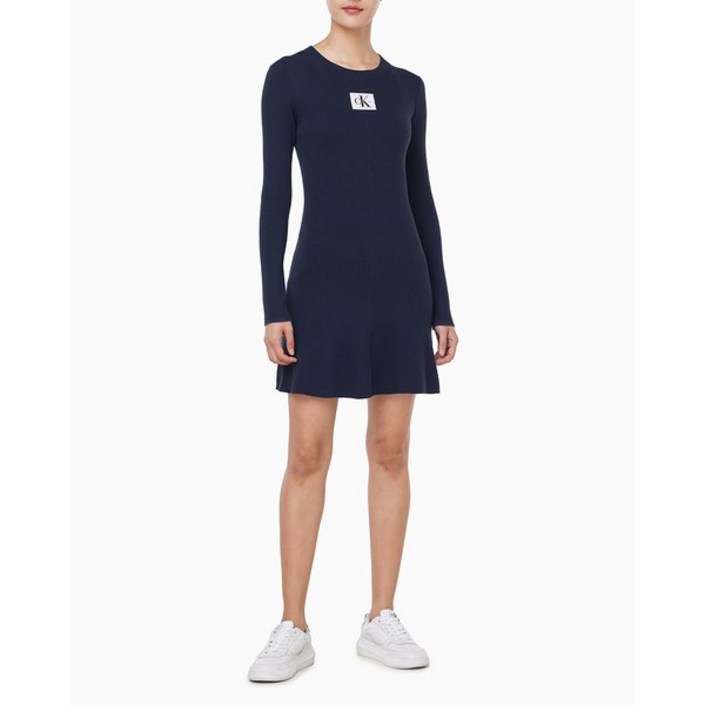 캘빈클라인 진 CALVIN KLEIN JEANS 여성 LS 핏 앤 플레어 미디 드레스47D307G BKR347 EWS916