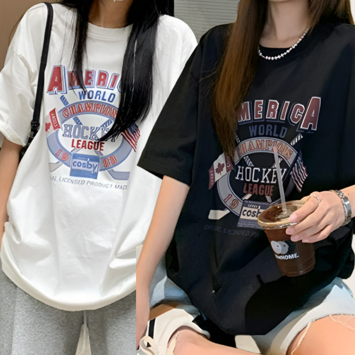 쁘띠엘라 레터링반팔티 루즈핏 신축성 11