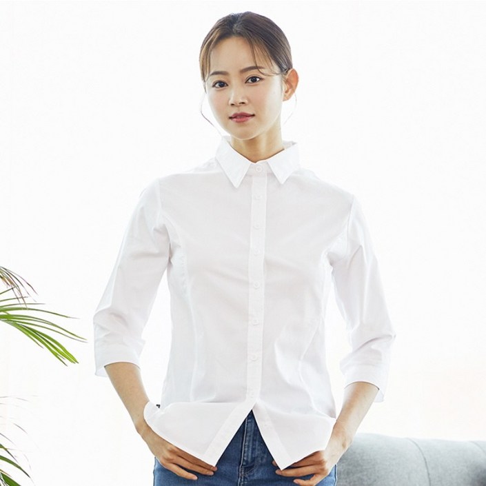 유니스토어 여성 7부 면혼방 블라우스 3 color