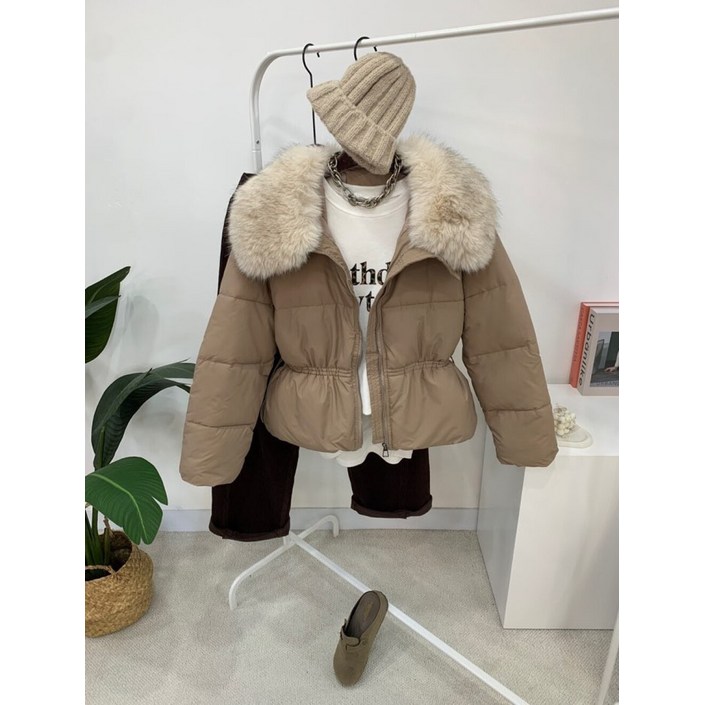 씨샵인더룸  카바 탈부착 퍼 스트링 하이넥 숏패딩 점퍼 3color