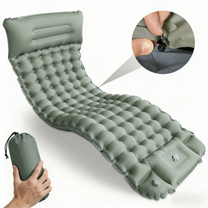 1인용 넓고 두꺼운 에어 매트 휴대용,캠핑,여행,비상용 아웃도어 매트