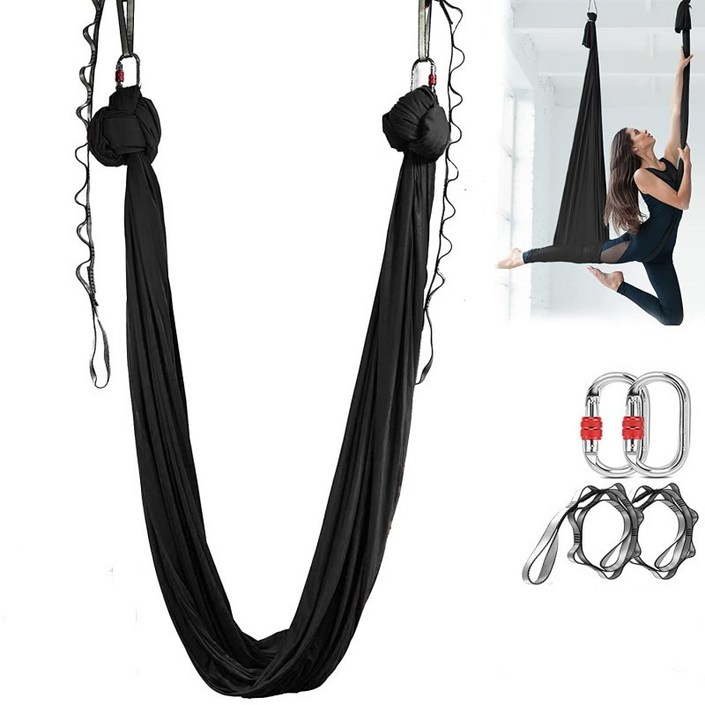 플라잉요가 해먹 필라테스 플라잉요가 해먹, 1개, 블랙