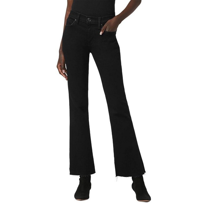 HUDSON 여성용 니코 미드 라이즈 부츠컷 베어풋 진, 블랙., 32