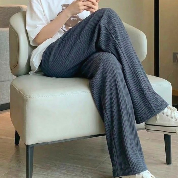 하루랩 여성 바지 여름 냉장고 플리츠 팬츠