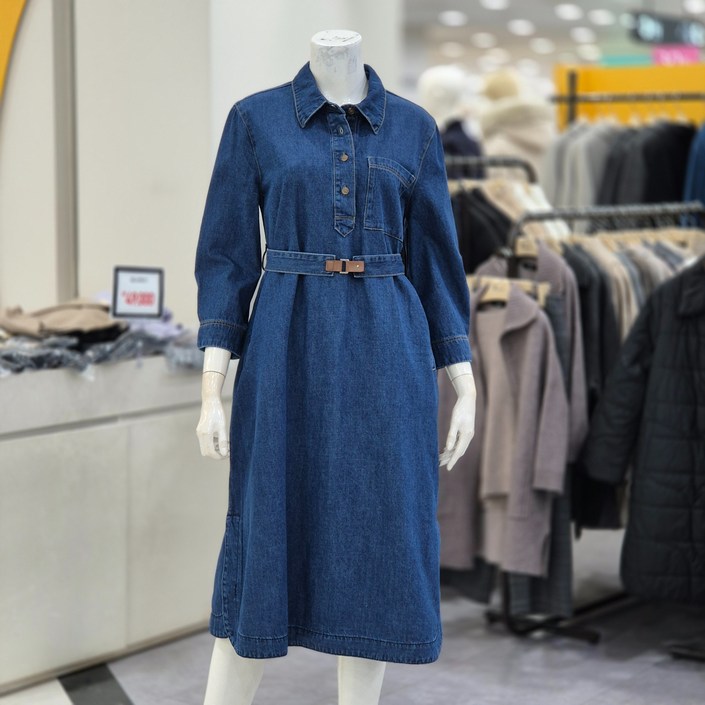 레노마레이디 벨트 옵션 롱 데님 원피스 R2H12DOP810