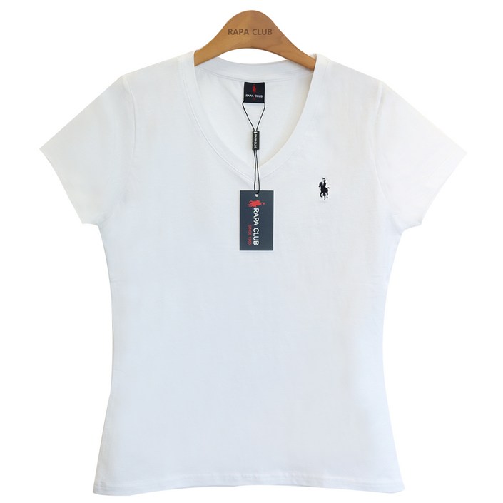 라파클럽 여성 슬림핏 브이넥 반팔 티셔츠 20221026