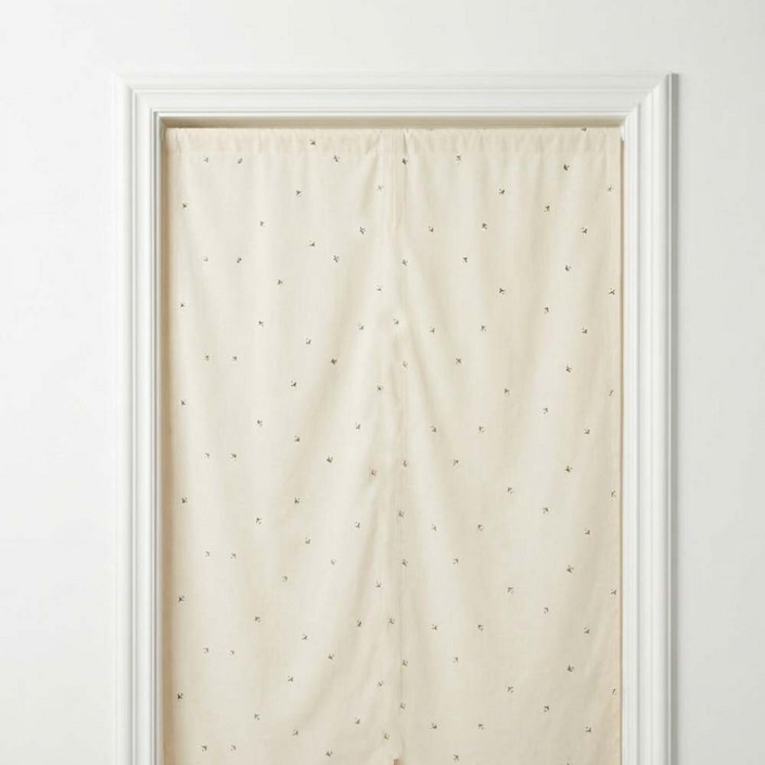 유스몰 광목 자수 현관 작은창 가리개 커튼