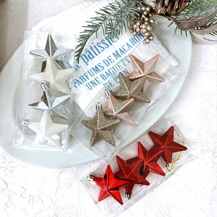 [왓위셀] 작은별 오너먼트 3종 크리스마스 트리 데코 장식별