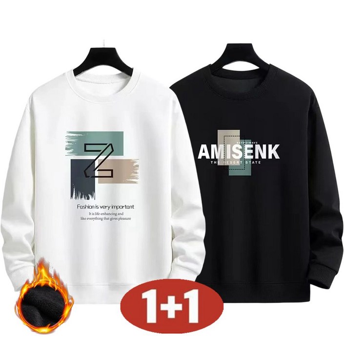 오스틱니 11 남성 겨울 초특가 라운드넥 빅사이즈 보온 기모 트레이닝 맨투맨