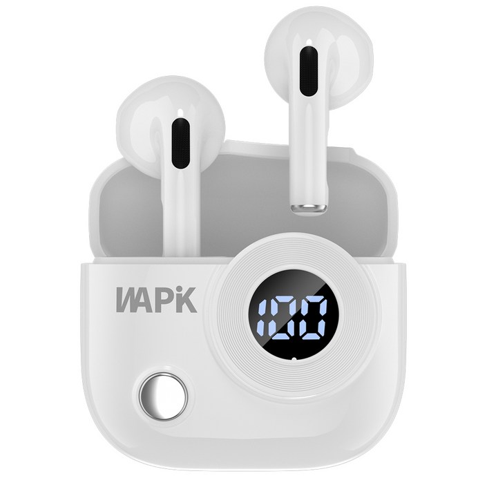 와피크 노이즈 캔슬링 커널형 무선 블루투스 이어폰 R6 BT5.4, 화이트