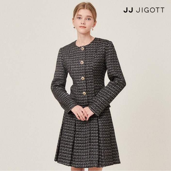 JJ지고트    메탈 버튼 트위드 원피스 GNBP0OP48