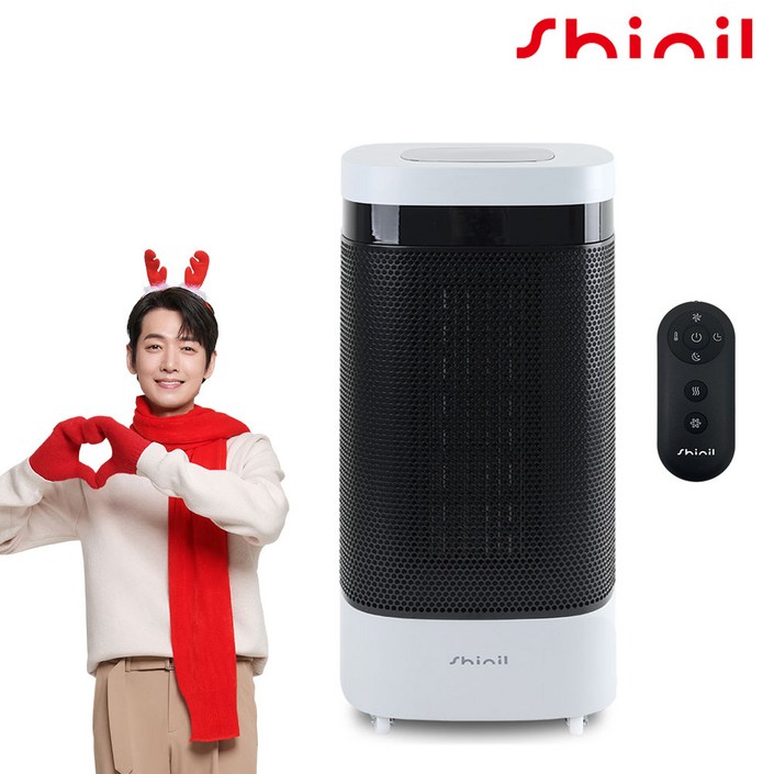 <BEST> 무료배송 당일출고 신일 이동식 초강력 3000W PTC 전기 온풍기 전용 리모컨 3초 즉각발열 전기히터 색상 옵션선택, 화이트