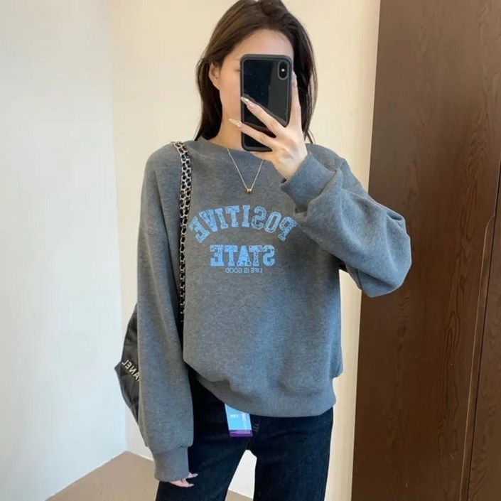 COSYEVNO 여성 캐주얼 맨투맨 티셔츠 봄 가을 긴팔 프린트 스웨트셔츠 LFHnswy3