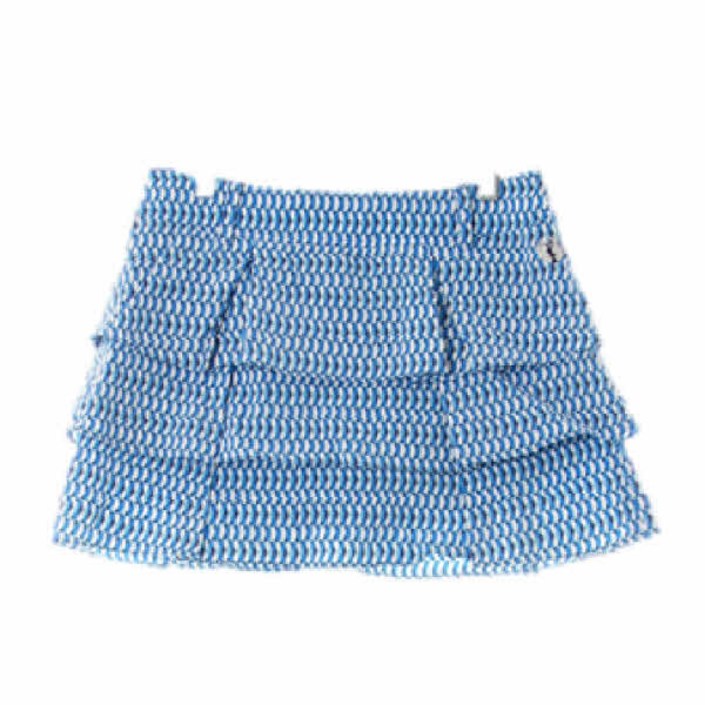 빈폴골프 0298 블루 다이아몬드패턴 핀턱캉캉미니스커트 6792