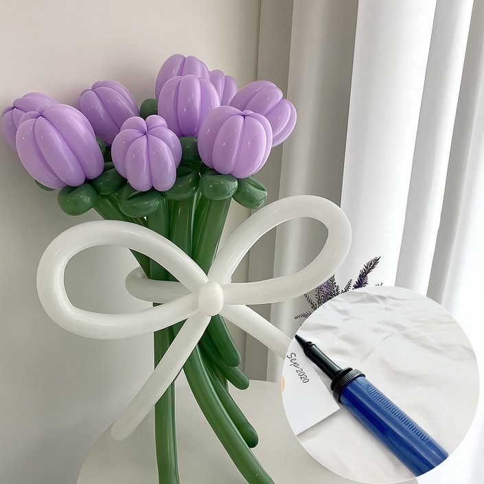 DIY 요술풍선 퍼플 튤립 꽃다발 손펌프 by 파티아일랜드 DIY 요술풍선 퍼플 튤립 꽃다발 손펌프 by 파티아일랜드