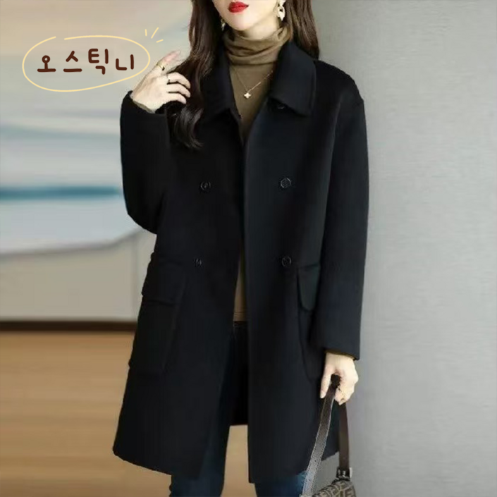 오스틱니 여성용 빅사이즈 가을겨울용 초특가  간절기용 외출용 하프 코트