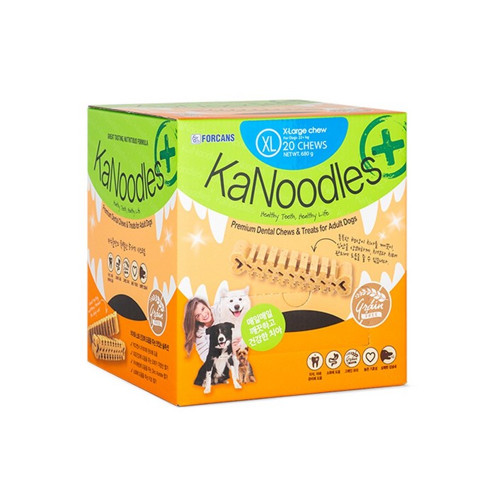 포켄스 애견 간식 카누들 필로팩 XL 20개입 개껌, XL20개입, 680g, 1팩