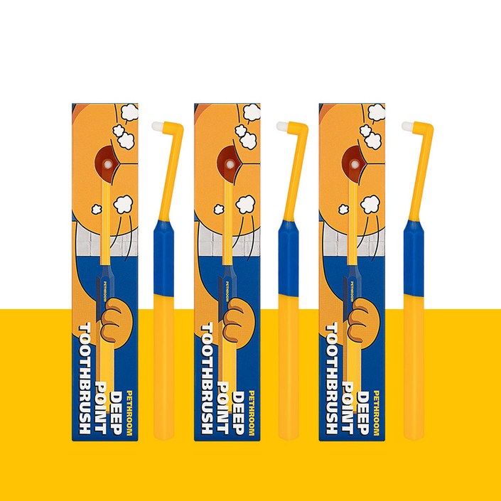 페스룸 딥 포인트 칫솔3EA 강아지 고양이전용 초소형 초극세사모 어금니칫솔