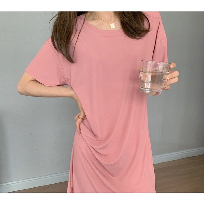 루즈핏원피스 바캉스룩 여름롱원피스 휴양지룩 캐주얼원피스 반팔원피스