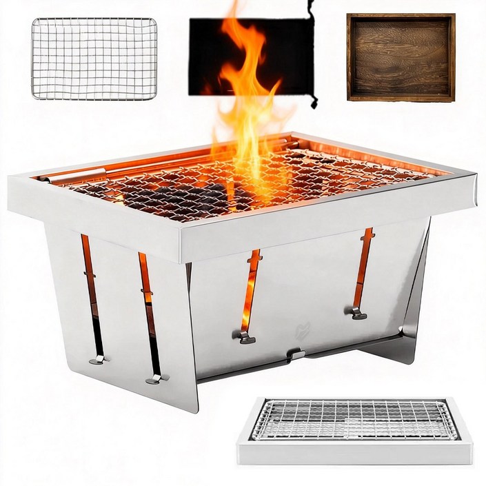 엠티링크 접이식 감성 불멍 캠핑 화로대 화목 난로 수납가방, 1개