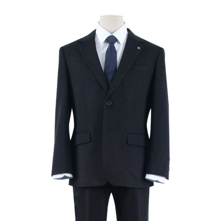 빅사이즈 울 혼방 져지 사방스판 네이비 정장세트 TSU415062