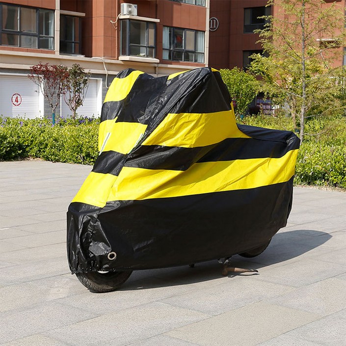 플레이 오토바이 방수커버 바이크 전차종 덮개 옐로우블랙, 옐로우+블랙
