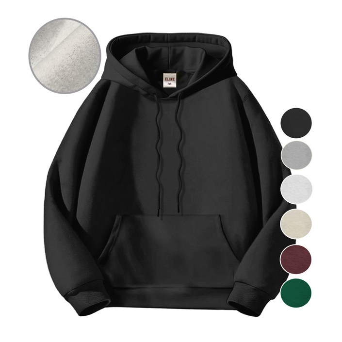 이라인 국산 기모 후드티 베이직룩 남녀공용 특양면 무지