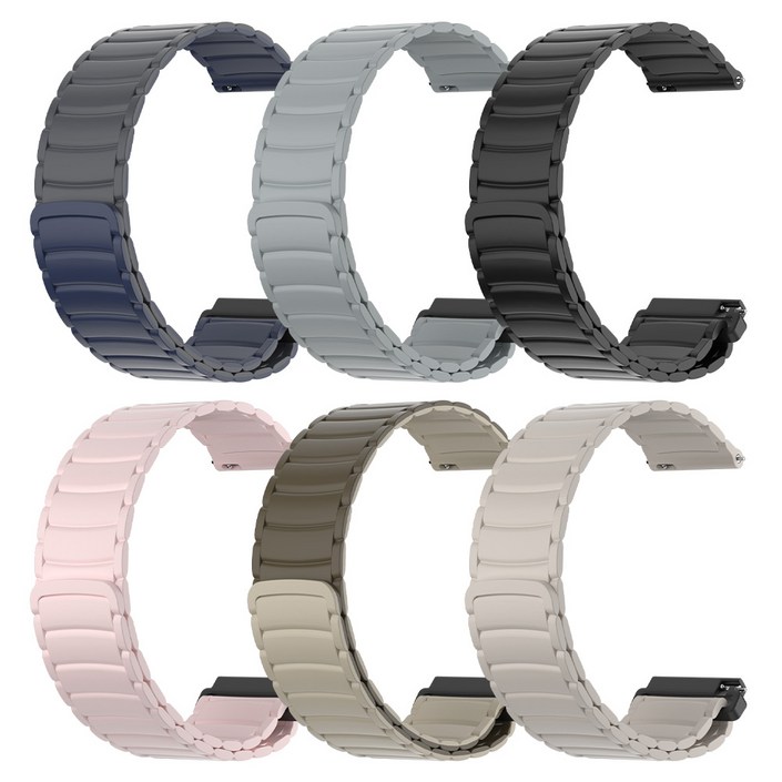 와피크 스마트워치 일체형 실리콘 마그네틱 스트랩 22mm 갤럭시워치 호환, 블루, 1개