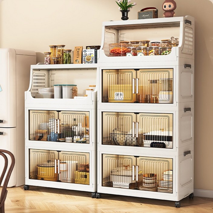 이든리브 접이식 플라스틱 다용도 수납장, 화이트