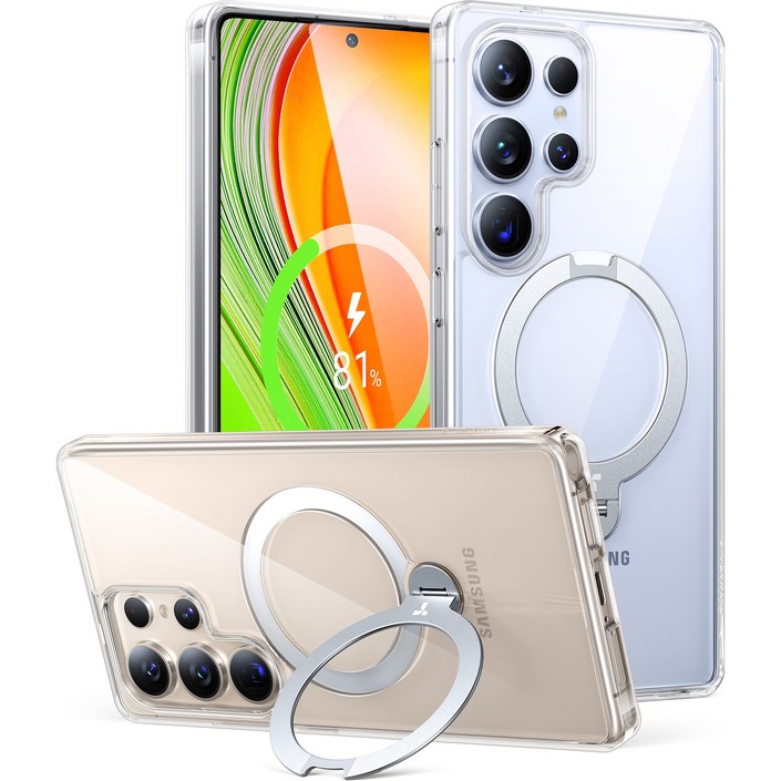 토라스 360도 마그네틱 링스탠드 맥세이프 에어쿠션 군사급 방호 휴대폰 케이스 Ostand Q3 스핀