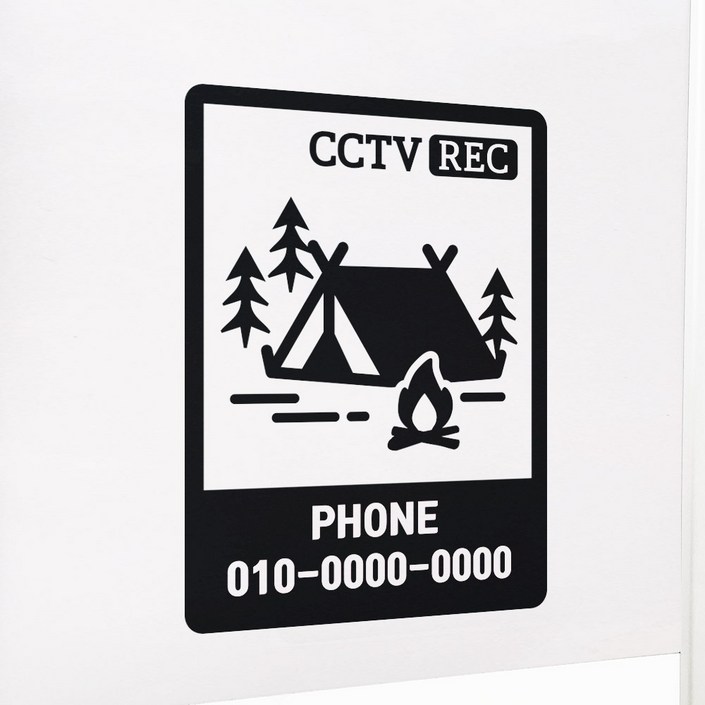 카라반스티커 캠핑카스티커 대형 데칼 전화번호 알림 주차번호