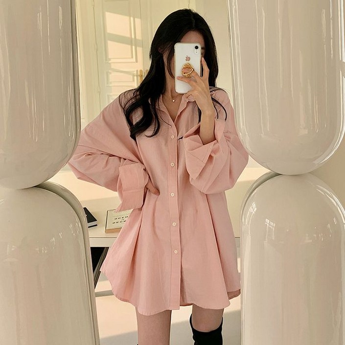 예쁨시전 러블리 오버핏 빅사이즈 긴팔 셔츠 예쁨시전 러블리 오버핏 빅사이즈 긴팔 셔츠