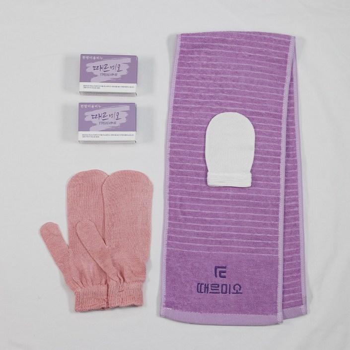 때르미오 목욕 6종 풀세트, 인디핑크때장갑, 등타올, 1세트, 1개입