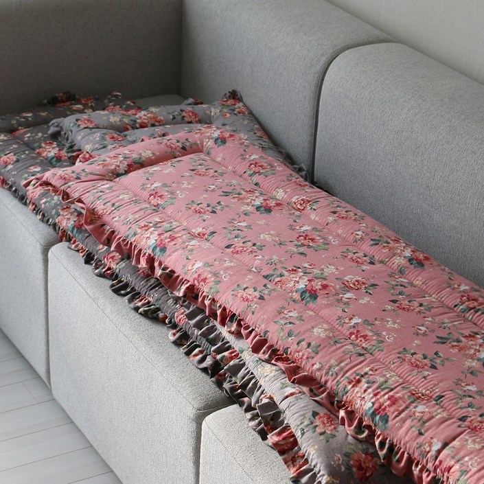 데코벨 세미 모나코 장미 프릴 방석 1단3단