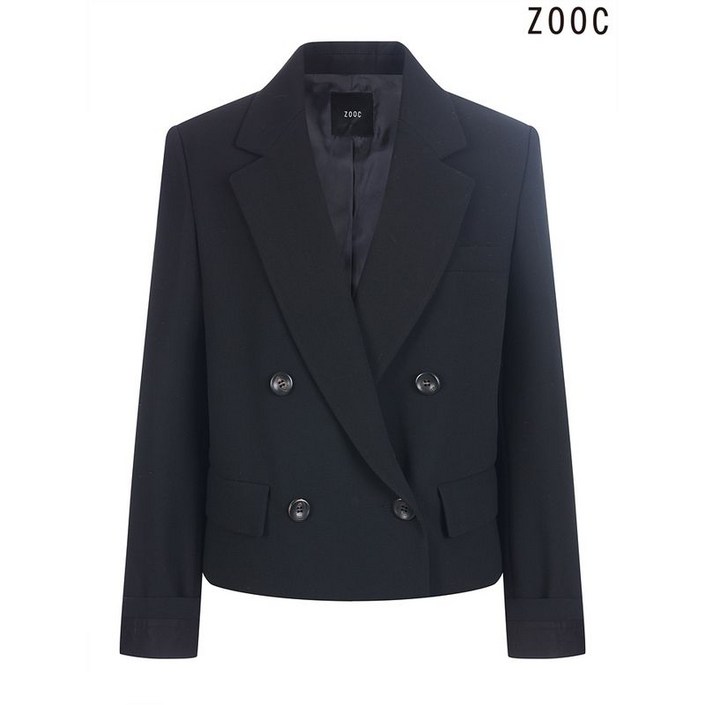 주크    더블버튼크롭자켓  V233MSF914 BK