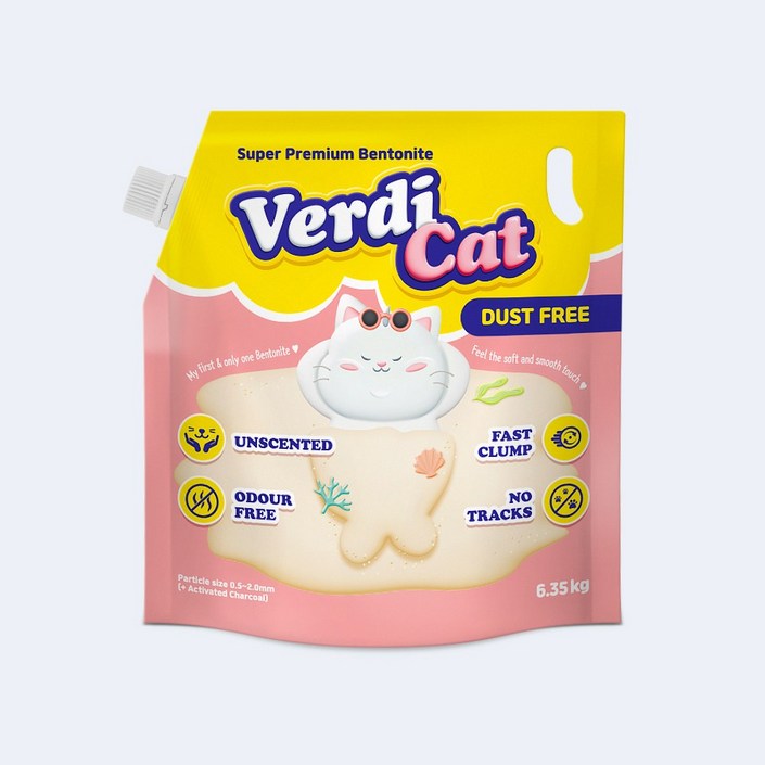 베르디캣 더스트프리 6.35kg 3개입 19.05kg 고양이 모래, 3개, 6.35kg