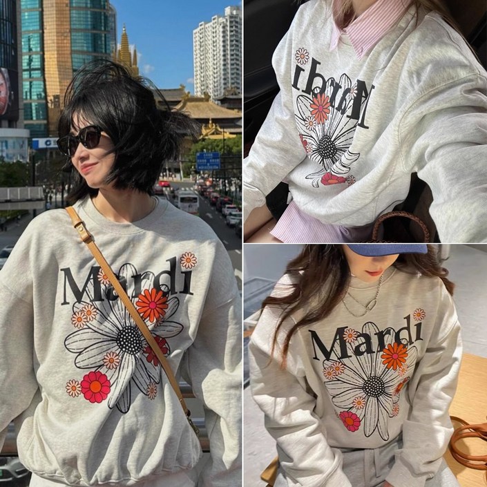 마르디메크르디 블라썸 맨투맨꽃 플라워 스웻셔츠