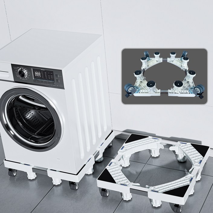 OMBRY 세탁기 받침대 냉장고 건조기 다용도 가구이동 침대, 1개, 8발 4바퀴